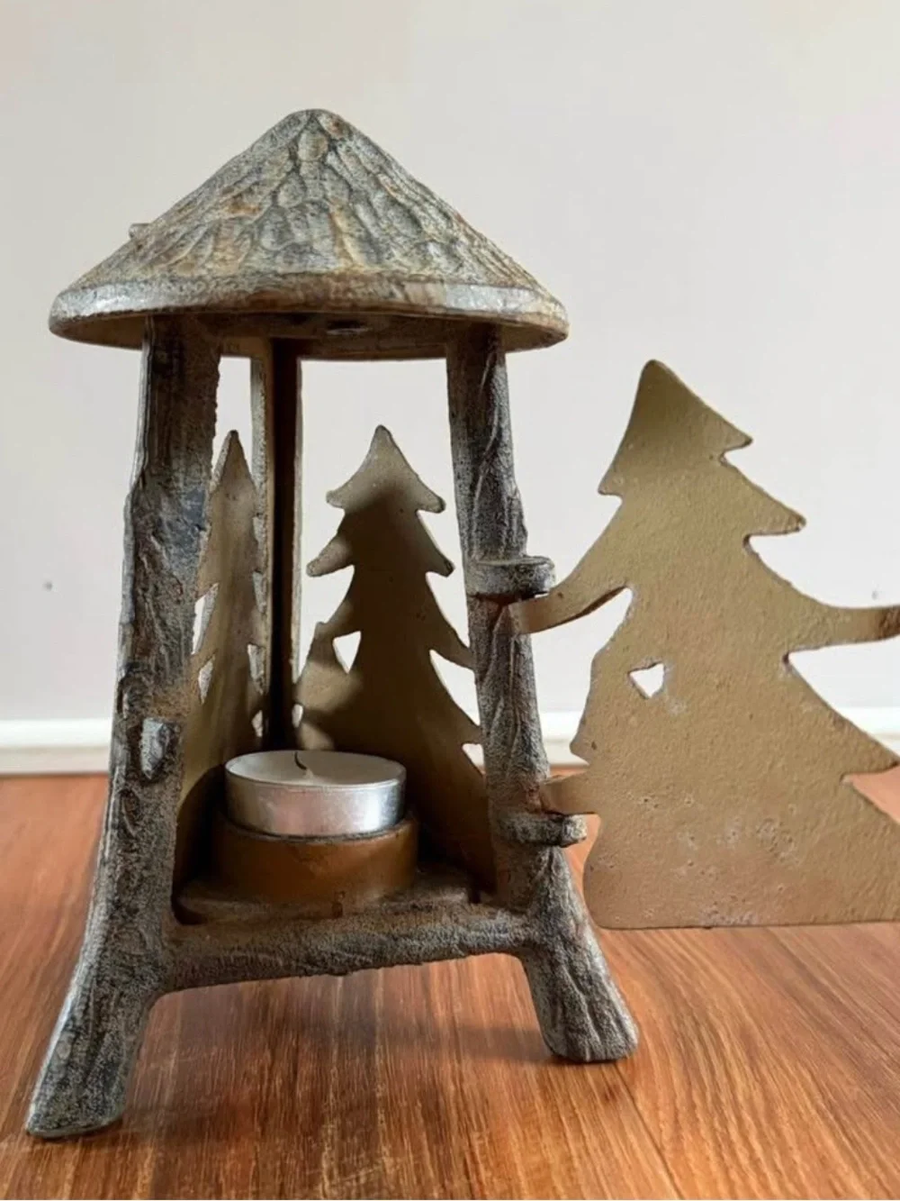 Cast Iron Wooldland Forest Candle Lantern